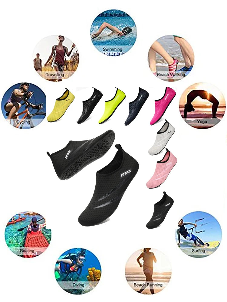 Non-Slip Aqua Water Socks – Quick-Dry Beach Shoes for Swimming and Diving