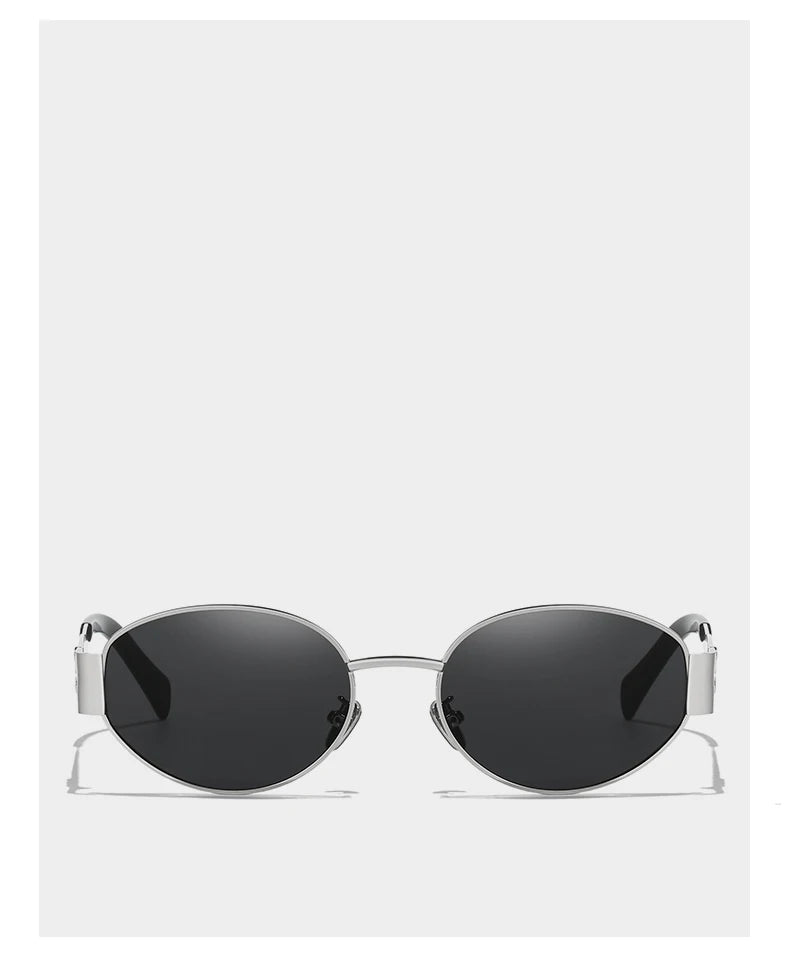Alloy Oval Sunglasses – UV400 Protective Eyewear for Men and Women