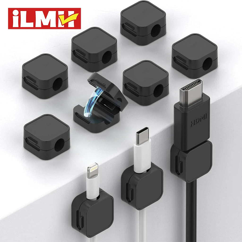Magnetic Cable Clips – Adjustable Adhesive Cord Holder for Office Desk