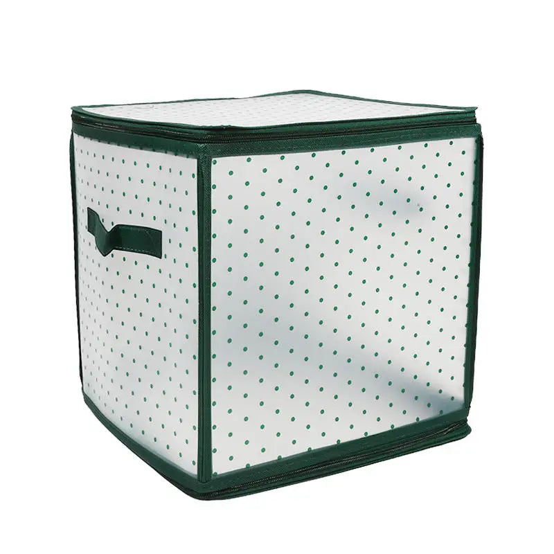 64-Grid Christmas Ornament Storage Box – Foldable PP Organizer for Holiday Decor
