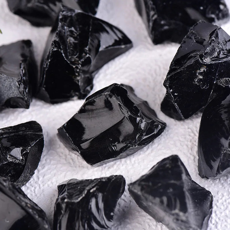 Raw Black Obsidian Crystal – Natural Reiki Stone for Energy Healing