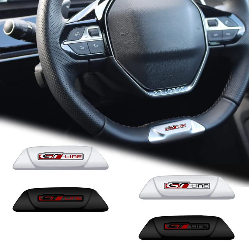 3D Metal GT Line Steering Wheel Emblem – Peugeot Interior Decor Accessories