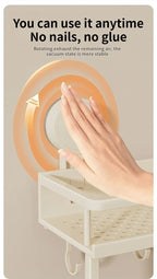 Corner Suction Storage Rack – Wall-Mounted Shelf for Bathroom Organization