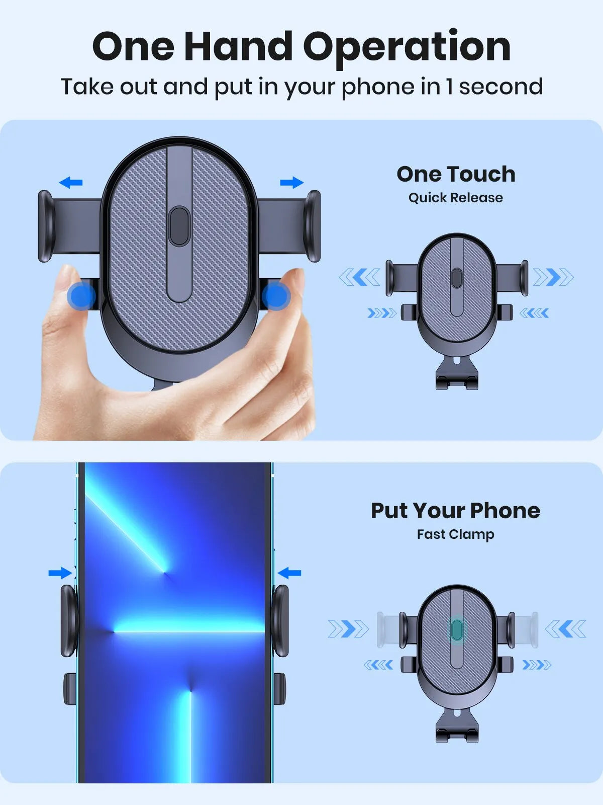 Gravity Car Phone Holder – Metallic Air Vent Mount for Hands-Free Driving