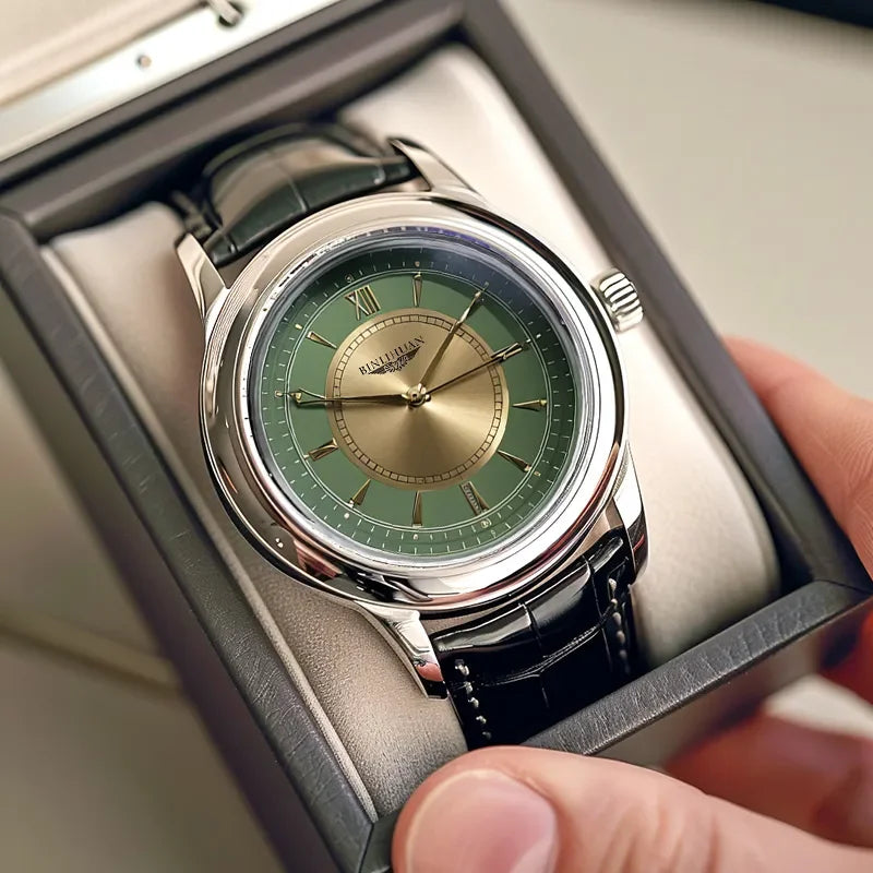 Luxury Leather Quartz Wristwatch – Waterproof Business Watch for Men