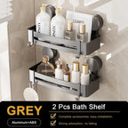 Bathroom Corner Shelf – Wall Mounted Shower Rack for Shampoo Storage