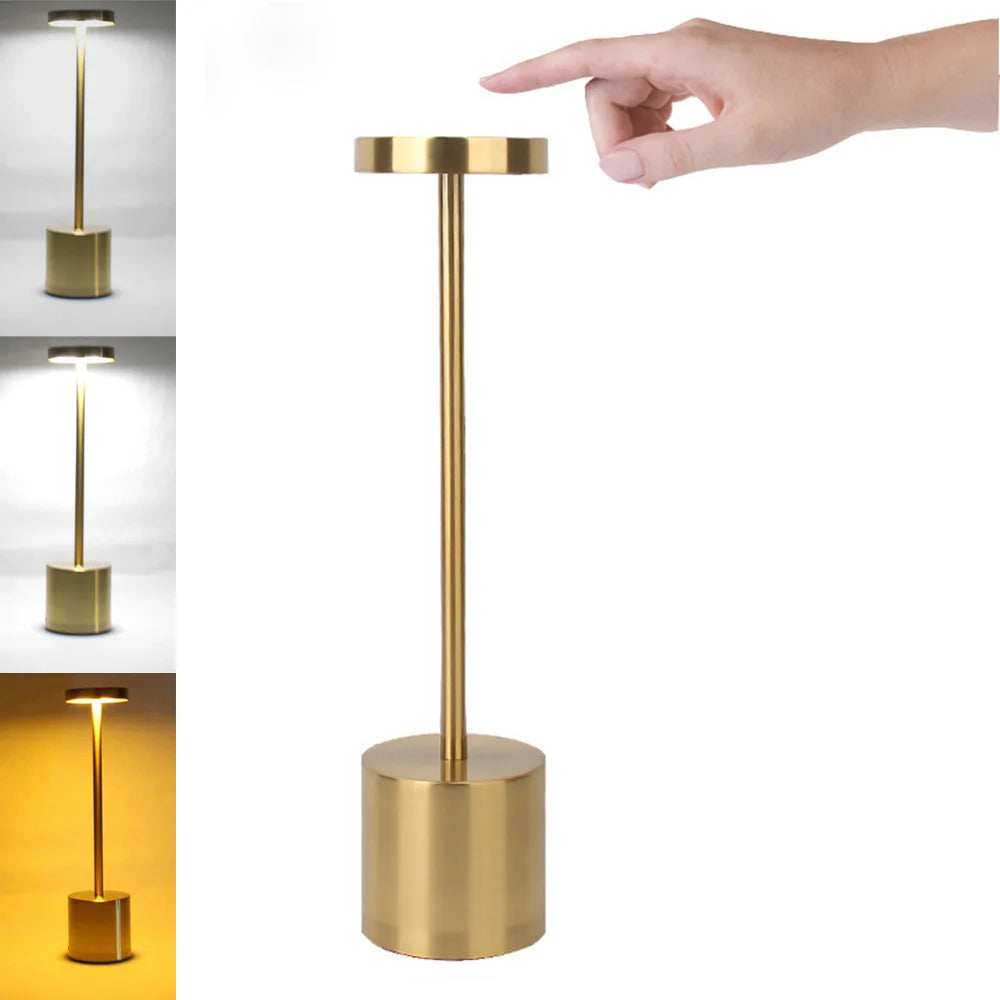 Rechargeable Table Lamp – Stepless Dimming Touch Light for Bedside Decor