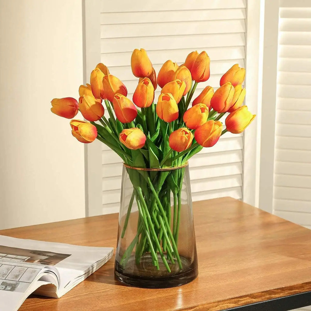 Real Touch Artificial Tulip Flowers – Decorative Floral Bouquet for Wedding Home