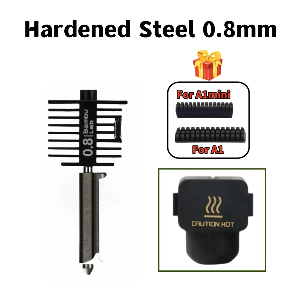 Hardened Steel Hotend Kit – High Speed 3D Printer Nozzle for Bambu Lab A1