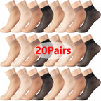 Ultrathin Crystal Nylon Ankle Socks – Sheer Summer Hosiery for Women