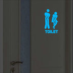 Luminous Toilet Wall Sticker – Glow in the Dark Cartoon Sign for Bathroom Decor