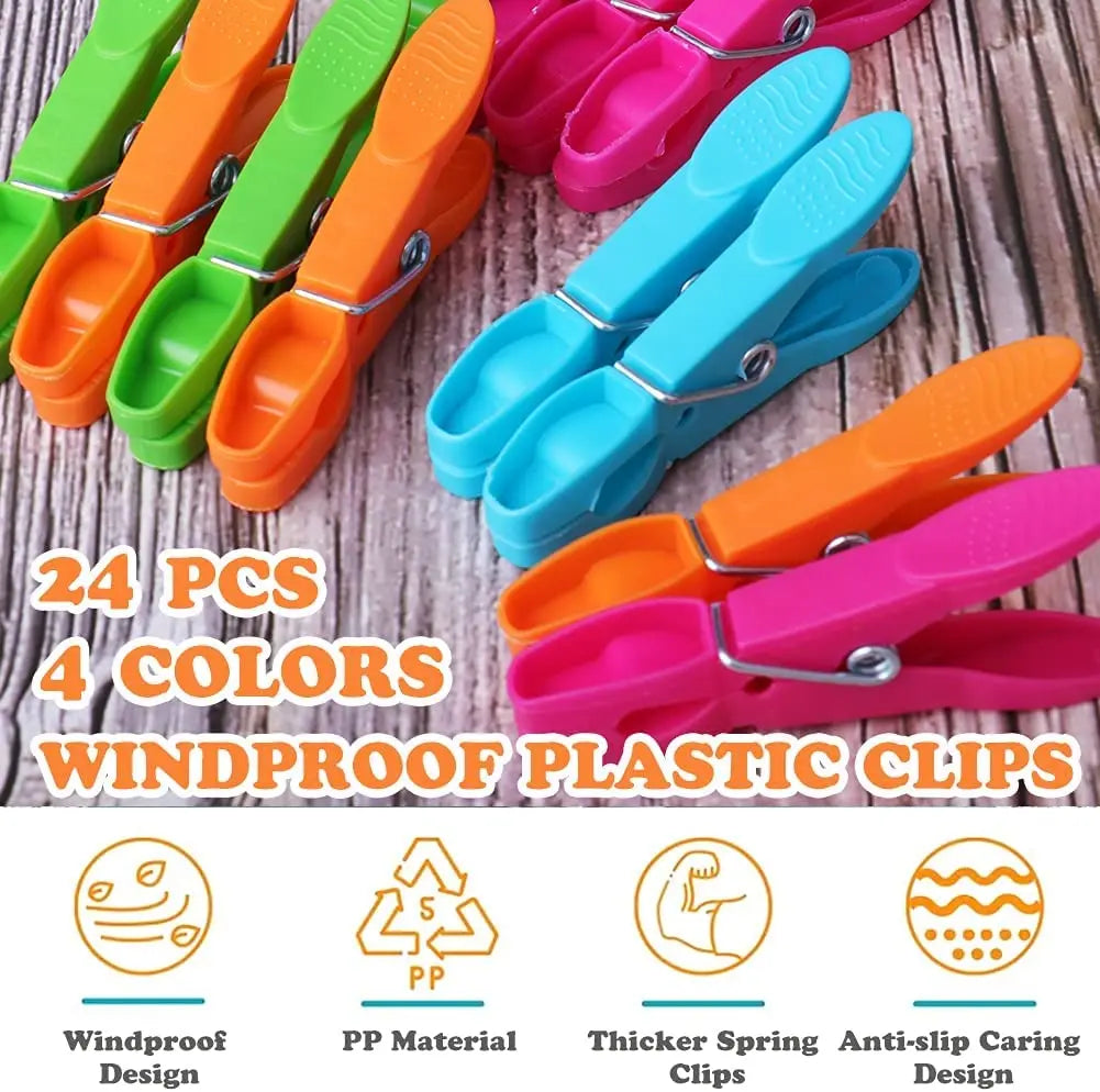 Plastic Laundry Clothespins – Durable Hanging Pegs for Drying Clothes