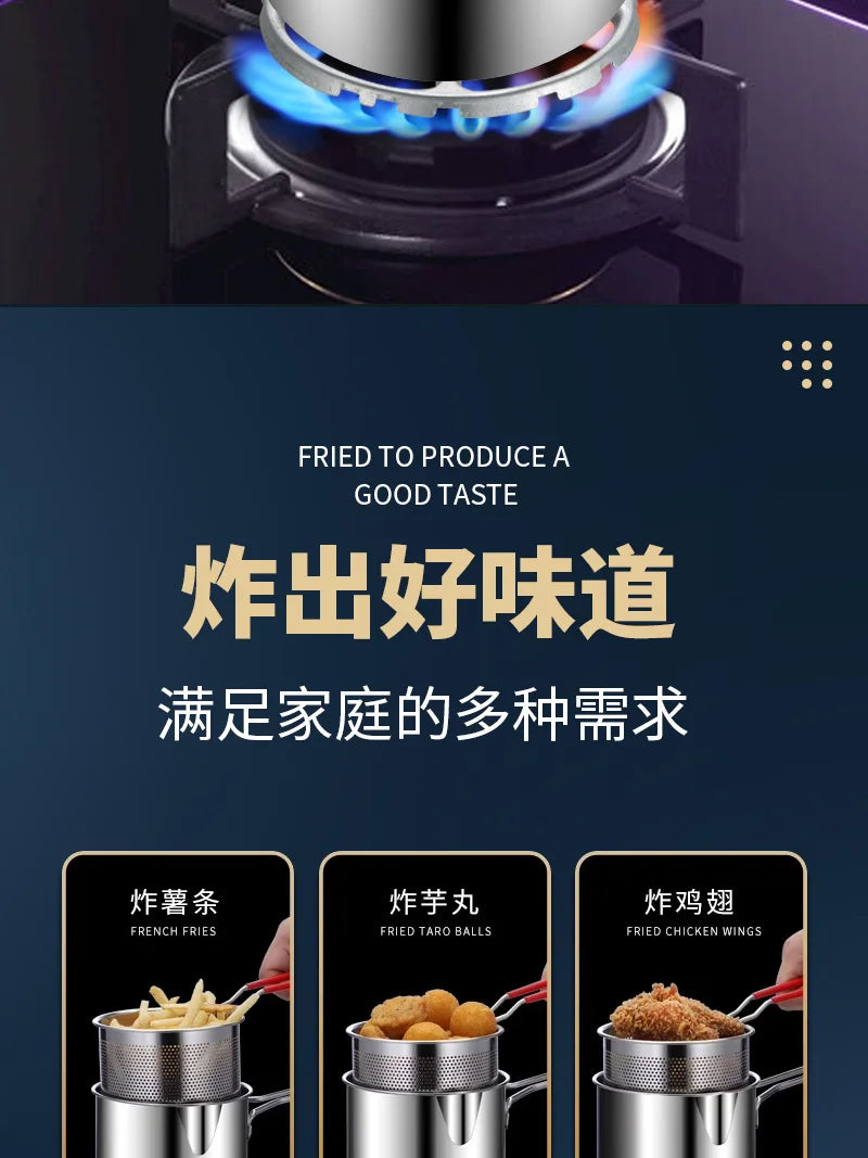 Stainless Steel Deep Fryer – Multifunctional Pot for French Fries and Chicken