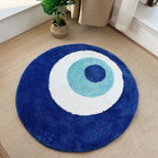 Handmade Evil Eye Rug – Plush Tufted Minimalist Carpet for Home Decor