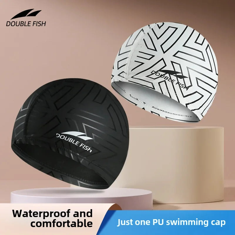 Waterproof PU Swimming Cap – Unisex Adult Professional Hat for Lap Training