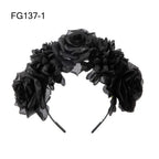 Mexican Rose Flower Crown – Boho Floral Headpiece for Halloween Party Wedding