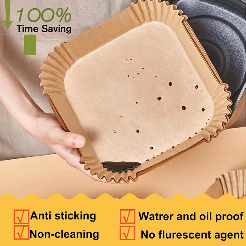 Disposable Air Fryer Parchment Liners – 9 Inch Nonstick Paper for Baking