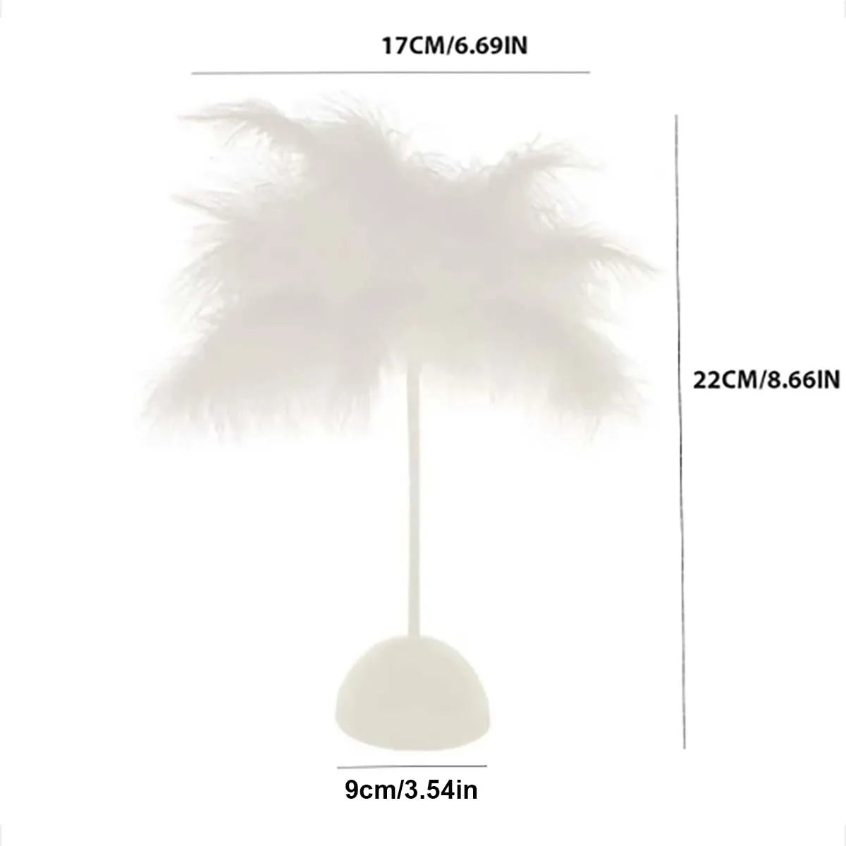 Feather LED Table Lamp – Battery-Powered Portable Night Light for Kids Bedroom