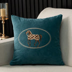 Embroidered Horse Cushion Cover – 45cm Decorative Pillow Case for Home Sofa