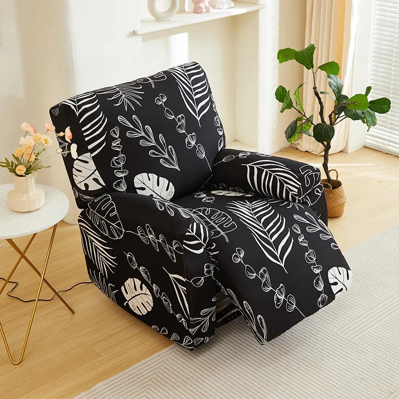 Printed Elastic Recliner Cover – Stretch Slipcover for Living Room Furniture