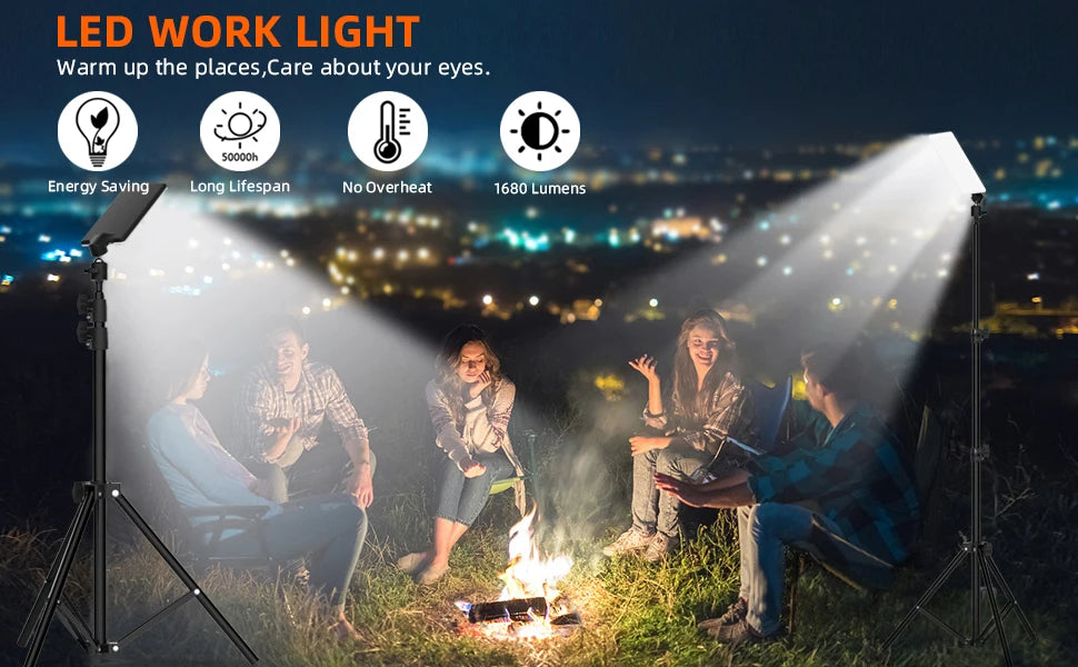 Portable LED Work Light – Telescoping Tripod for Outdoor Camping