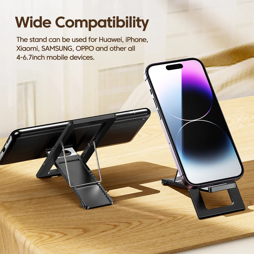 Ultra Thin Phone Stand – Foldable Adjustable Smartphone Holder for Desk