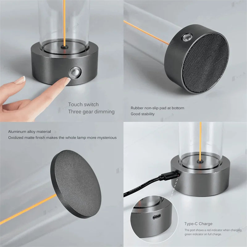 Magnetic LED Desk Lamp – Cordless Touch Control for Bedroom Nightstand