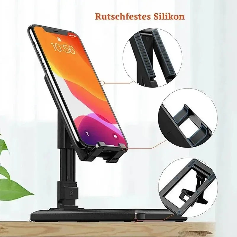 Foldable Desktop Phone Stand – Adjustable Bracket for Tablets and Smartphones