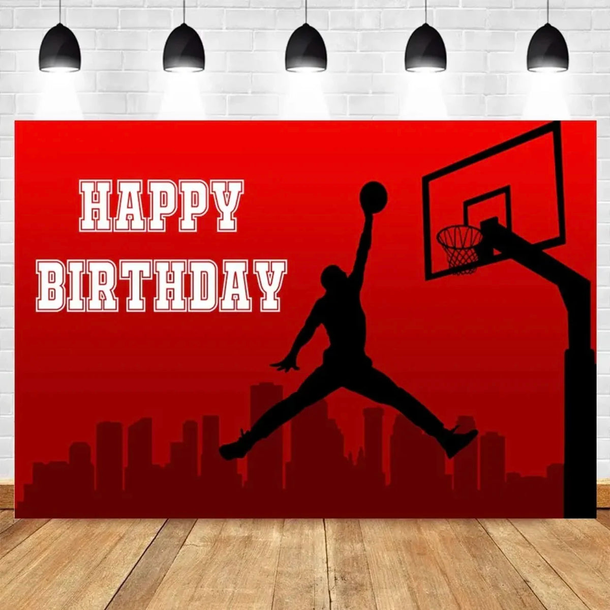 Basketball Stadium Photography Backdrop – Sport Theme for Kids Birthday Party