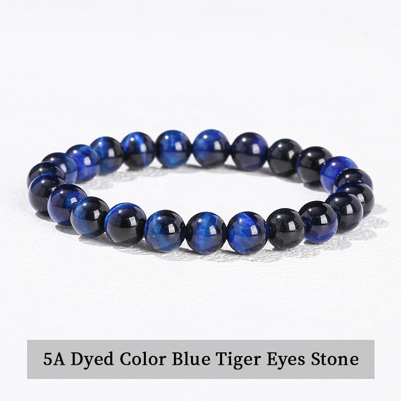 Natural Stone Bead Bracelet – Healing Crystal Gemstone Jewelry for Men and Women