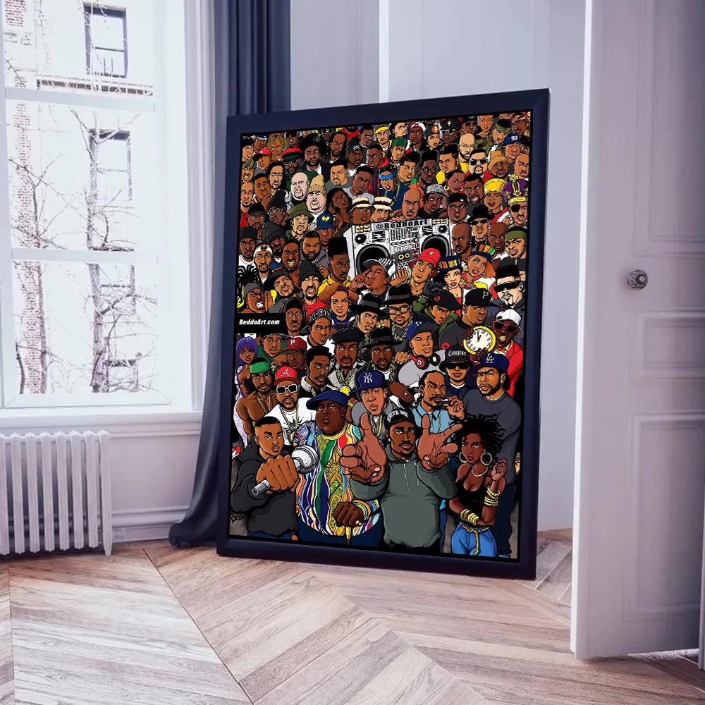 Hip Hop Canvas Wall Art – Notorious BIG and Tupac Poster for Home Decor