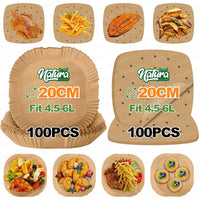 Perforated Parchment Paper – 20cm Square Non-Stick Mat for Air Fryers