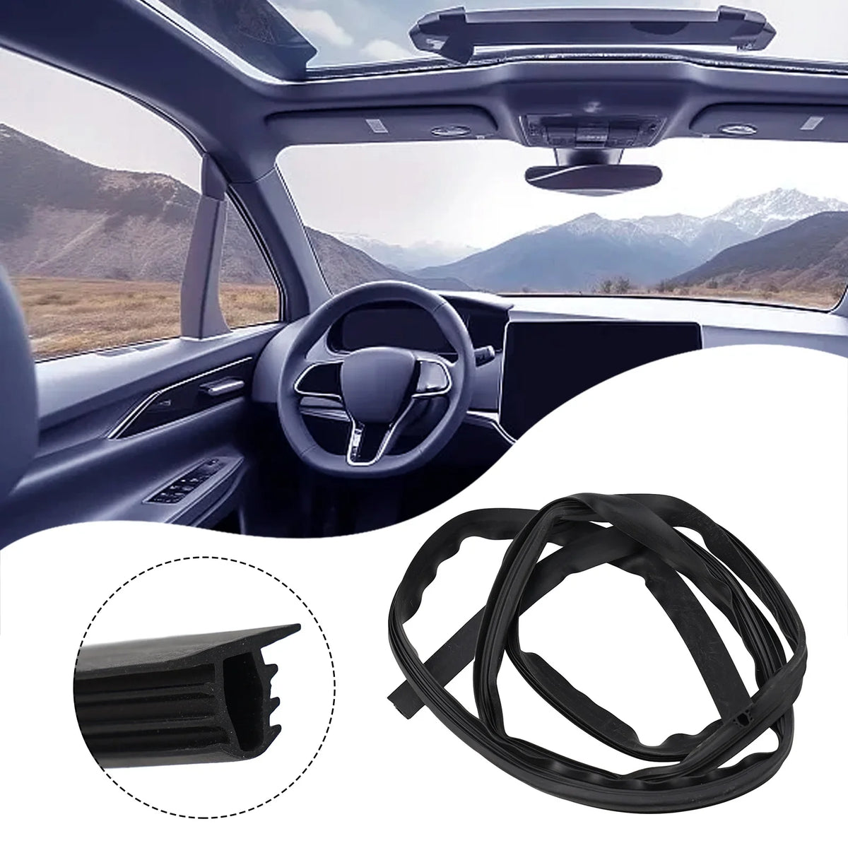 Car Dashboard Sealing Strip – 1.6m Sound Insulation for Noise Reduction