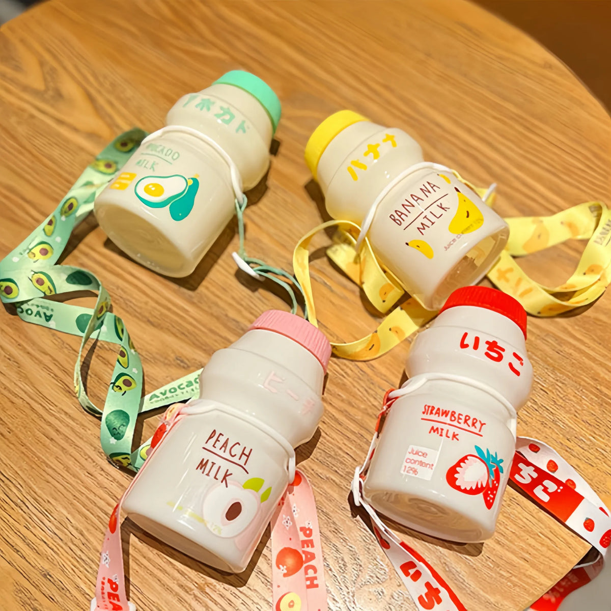 Milk Carton Water Bottle – 480ml Kawaii Plastic Cup for Kids and Adults
