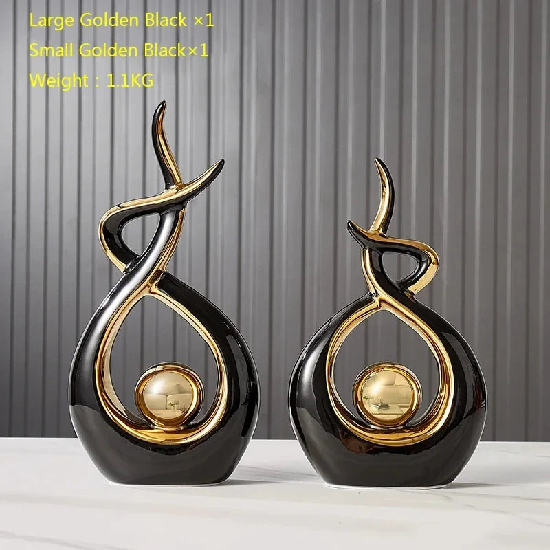 Ceramic Nordic Figurine – Modern Minimalist Statue for Home Living Room Decor