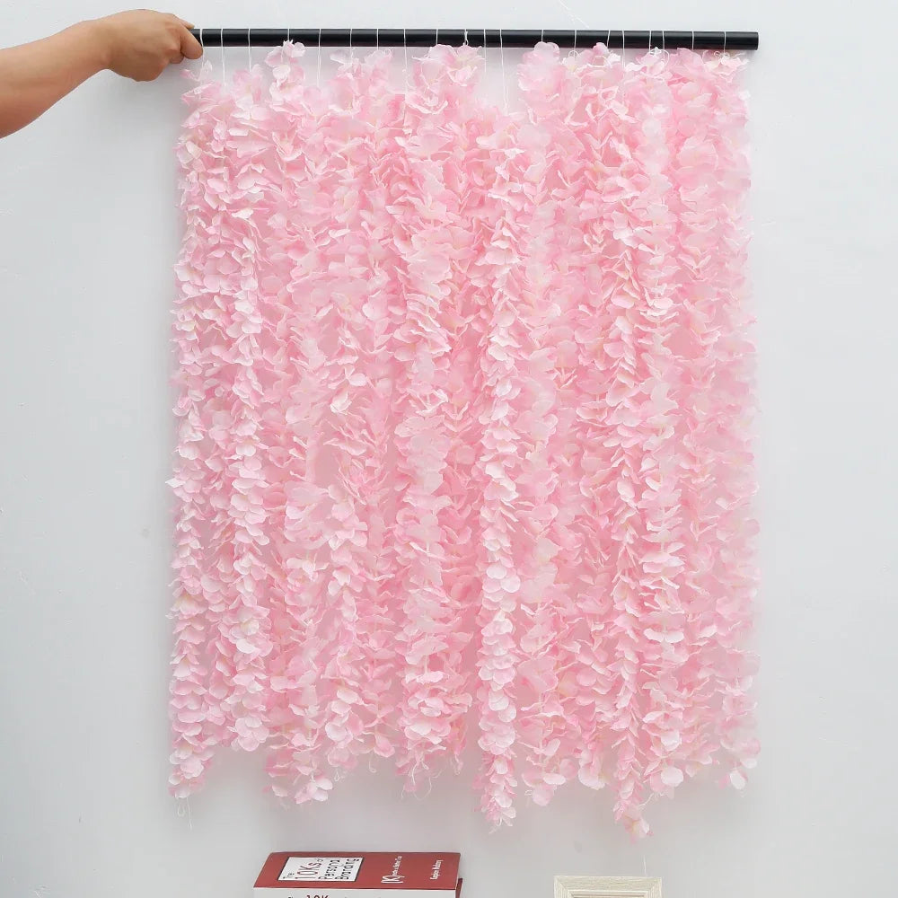 Artificial Wisteria Flower Garland – Hanging Vines for Wedding Party Decor