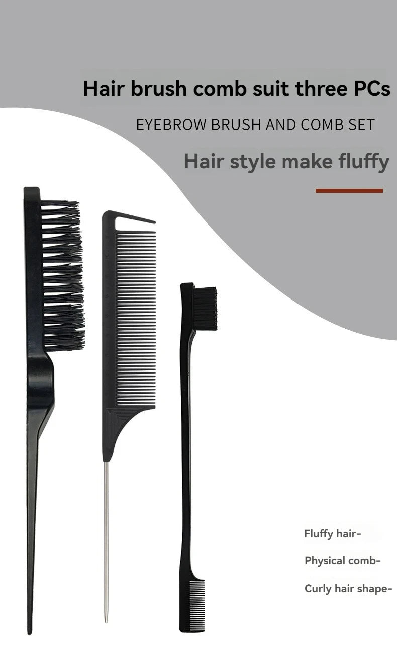 Professional Hair Styling Brush Set – Steel Needle Combs for Hair Grooming
