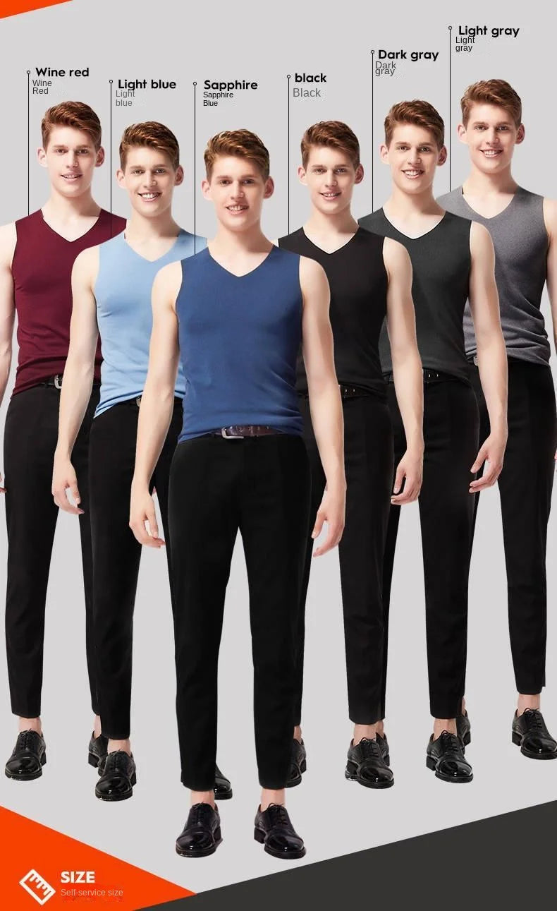 Thermal Men's Undershirt – Seamless Velvet Heating Vest for Winter Warmth