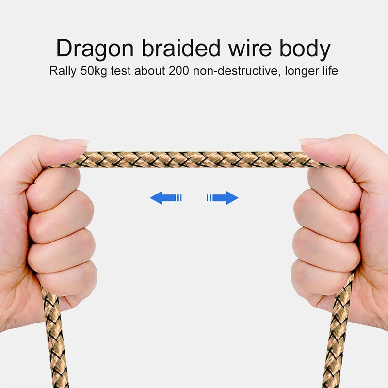 Braided Nylon USB-C Charging Cable – Fast Data Sync for Android and iPhone