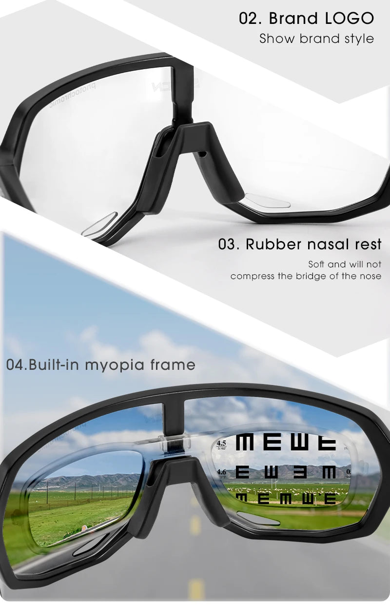 Photochromic Cycling Sunglasses – UV400 Protective Eyewear for MTB Sports