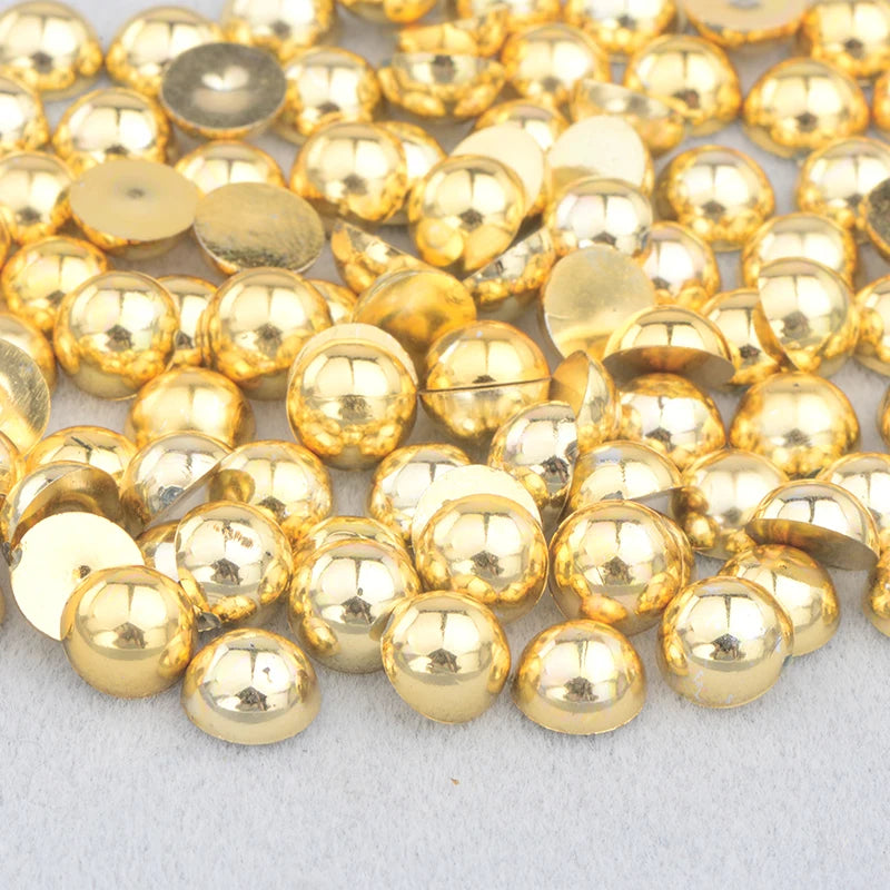 White AB Flatback Pearls – Assorted Size Beads for DIY Crafts and Jewelry