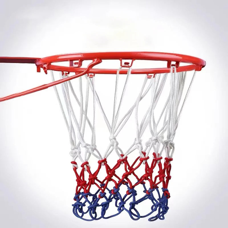 Tri-Color Basketball Net – Heavy-Duty Nylon Rim for Outdoor Sports
