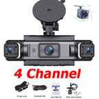 4-Channel Dash Cam – 360° WiFi Video Recorder for 24H Car Parking Surveillance