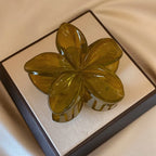 Laser Mermaid Flower Hair Clip – 8cm Large Plastic Claw for Women