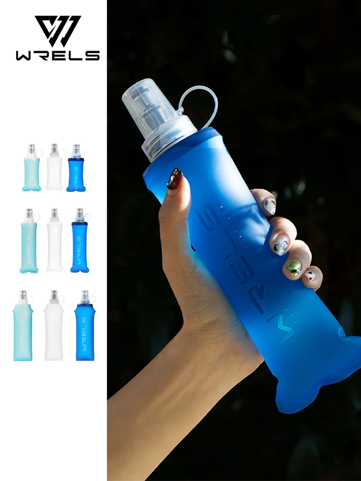 Collapsible TPU Soft Flask – BPA-Free Folding Water Bottle for Hiking and Running