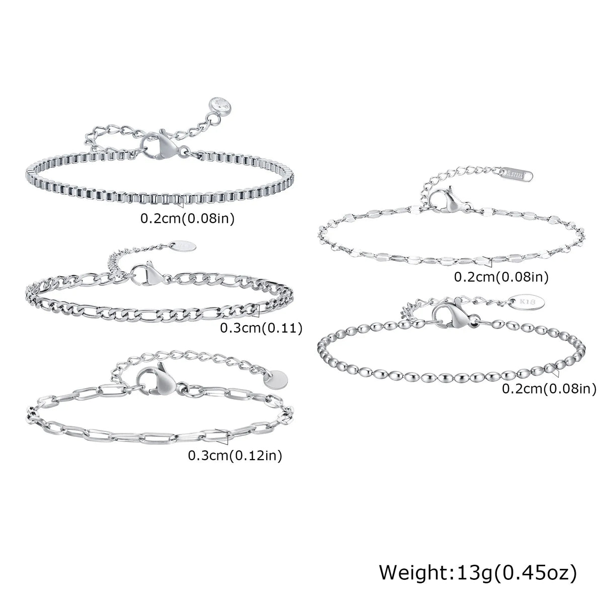 Stainless Steel Link Chain Bracelet – Stackable Silver Jewelry for Women