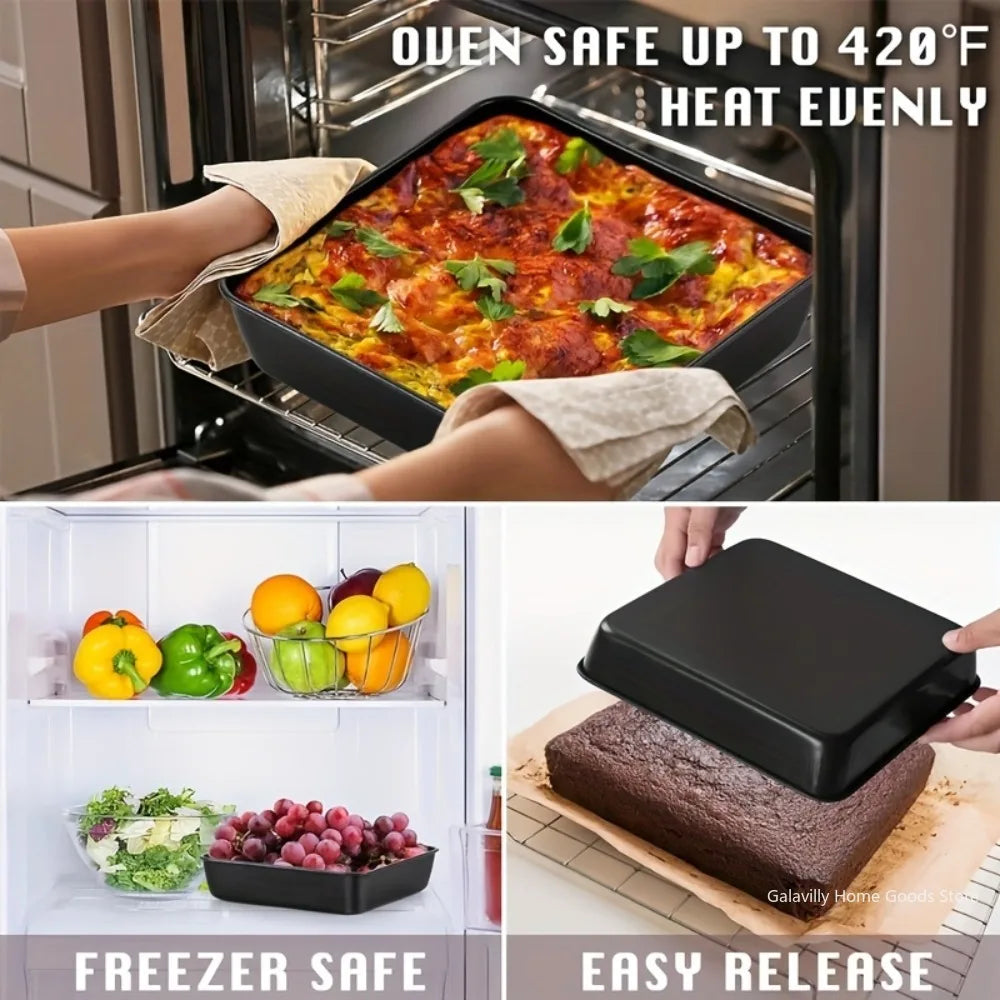Carbon Steel Nonstick Roasting Pan – Rectangular Baking Tray for Bread and Cake