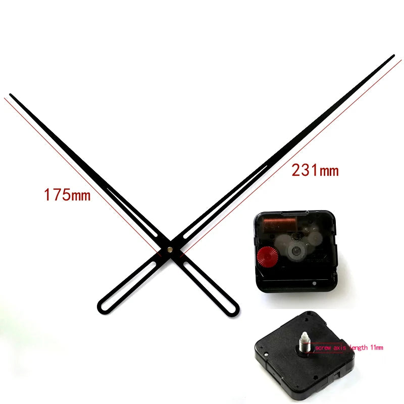 High Torque Wall Clock Mechanism – DIY Repair Kit with Gold and Black Hands