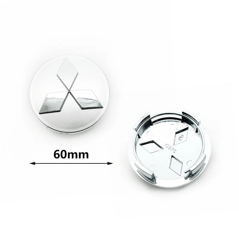 Wheel Center Hubcaps – Mitsubishi Ralliart Emblem for Car Rim Customization