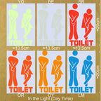 Luminous Toilet Wall Sticker – Glow in the Dark Cartoon Sign for Bathroom Decor